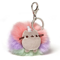 GUND Pusheen Rainbow Unicorn Cat Plush Pom Deluxe Keychain, Multicolor, 4"