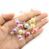 Tegg 80PCS Colorful Beautiful Candy Shaped Acrylic Charm Beads for Chain Bracelet Necklace Jewelry DIY Craft