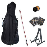 Cecilio Size 4/4 (Full Size) Student Cello with Hard & Soft Case, Stand, Bow, Rosin, Bridge and Extra Set of Strings, 4/4CCO-100