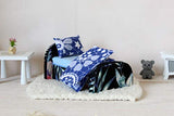 Miniature 1:12 scale Bed dollhouse furniture blanket and pillow up to 1:8 BJD doll