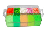 20,000 Fuse Beads - 20 colors (5 Glow in the Dark), Tweezers, Peg Boards, Ironing Paper, Case -