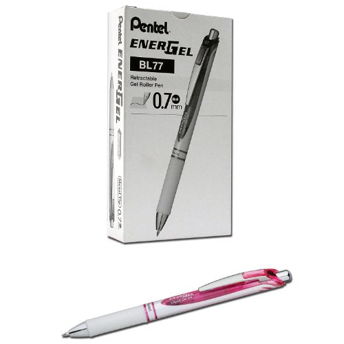 Pentel EnerGel Pearl Deluxe RTX, 0.7mm, Black Ink, Box of 12 (BL77PWP-A)