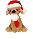 Plushland Xmas Pawpal with Santa Hat Stuffed Animals Plush Puppet Dog 8 Inches for Kids - A Perfect Christmas Day Gift on This Holiday for Babies (Christmas Dog Assortment)