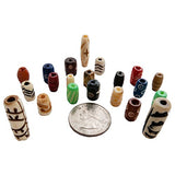 Bone Beads for Jewelry Making 120 PCs with Free Leather Necklace - Ox Bone Hand Carved Craft Bulk