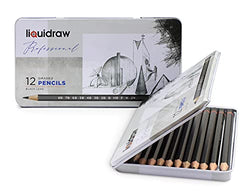 Liquidraw Drawing Pencils For Sketching, Set of 12, Graded Sketch Pencils For Drawing, Sketching, Art, Shading (8B-2H) Graphite Hard & Soft Pencil Set