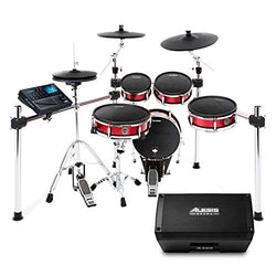 Alesis Strike Kit + Strike Amp 8 - Eight-Piece Professional Electronic Drum Set with Mesh Heads and 2000-Watt Drum Amplifier with 8-inch Woofer
