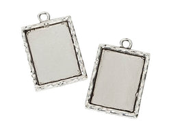 Darice Rectangle Frame Charms, Antique Silver