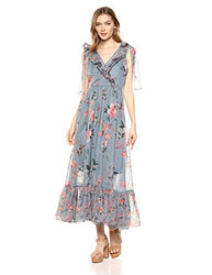 French Connection Women's Floral Maxi Dress, Cecile Summer surf Multi, 6