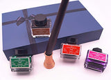 Plotube Calligraphy Pen Set – Includes Wooden Dip Pen, Antique Holder, 11 Nibs, 4 Ink Bottle