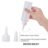 BENECREAT 10Pack 5 Ounce Plastic Squeeze Dispensing Bottles with Leak-Proof White Cap - Good for Crafts, Art, Glue, Multi Purpose