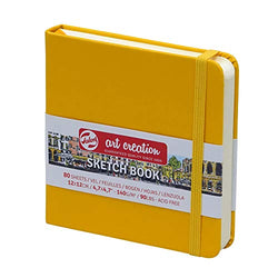 Tarens T9314-114M Art Creations Sketchbook, Drawing Notebook, 4.7 x 4.7 inches (12 x 12 cm), Golden Yellow, Thickness: 4.9 oz/sq ft (140 g/m2), Fine, Acid Free Paper, 80 Sheets Bound