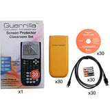 TI-84 Plus Graphing Calculator Classroom Pack (30 Calculators) + Guerrilla Classroom Set of Screen Protectors (Renewed)