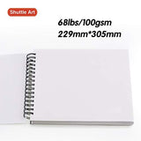 Shuttle Art 260 Sheets Sketch Book, 9"x12", 68lbs/100gsm, Spiral Bound Sketch Pad Ideal for Kids Adults Artists Sketching Drawing Doodling(2 Pack)