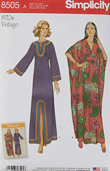 Simplicity S 1970's Vintage Fashion Women's Ankle Length Caftan Sewing Patterns, Sizes 10-20