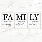 Family A Little Bit of Crazy Print, Family Quotes, Family Sign, Living Romm Wall Art, Family Definition Print, Wall Decor Sign Art Family Unframed (8X10 INCH)