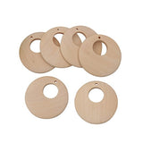 Baosity 50pcs Wood DIY Pendants Wooden Teether Art Crafts Unfinished Unpainted 40mm