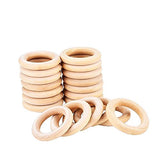 eBoot 20 Pack Wood Rings Wooden Rings for Craft, Ring Pendant and Connectors Jewelry Making (55 mm)