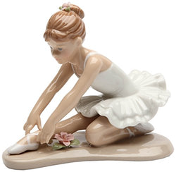 Cosmos Gifts 20865 Ballerina in White Ceramic Figurine, 3-7/8-Inch