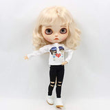 Original Doll Clohtes Outfit,  Rag-Hole Jeans + White Shirt , Doll Dress Up for 1/6 12inch Doll or ICY Doll- Fortune Days(YW-YF015)