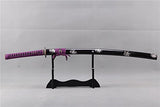 Purple Blade Sword Katana Manganese Steel Wavy Hamon Full Tang