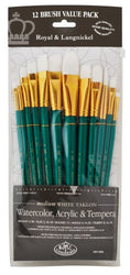 Royal Brush Manufacturing Royal and Langnickel Zip N' Close 12-Piece Brush Set, Medium White Taklon