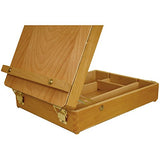 US Art Supply Newport Small Adjustable Wood Table Sketchbox Easel - Desktop Artist Easel - Wooden