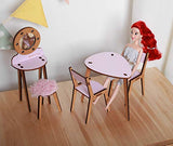 Wonderful living room set for 12″ doll can be a gift for girl - 1:6 scale eco friendly wood furniture - miniature table chairs for dollhouse