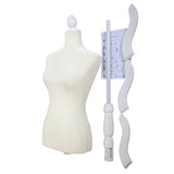 Bonnlo Female Dress Form Pinnable Mannequin Body Torso with Wooden Tripod Base Stand (White, 6)