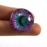 25mm Moon Glass Eye in Purple and Teal Fantasy Cabochon for Taxidermy Sculptures or Jewelry