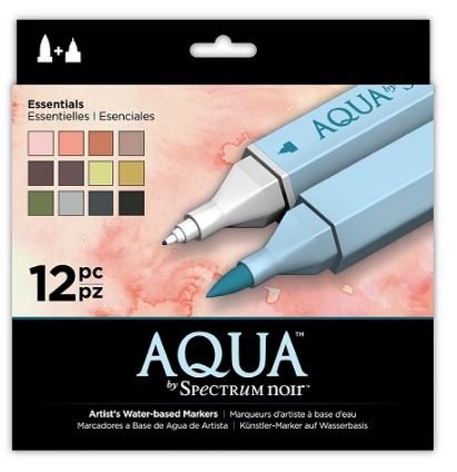 Aqua by Spectrum Noir Artist's Water-Based Markers Floral 12-Color Set
