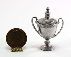 Phoenix Models Dollhouse Miniature Polished Pewter Large Trophy w/Removable Top