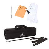 Cecilio High Grade Student C Flute Package in Silver Nickel Plated with Stand, Pocketbook, Case, Screwdriver, Joint Grease, Cleaning Cloth and Rod