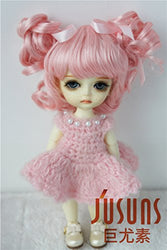 JD011 5-6'' 13-15cm Pink Charming curl BJD wigs 1/8 Synthetic mohair Lati yellow doll wigs