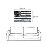 SD Soft Dance USA Flag Picture Wall Art: Black and White American Flag Stars and Stripes Painting Artwork with Hand Painted Textured for Bedroom (36'' x 24'' x 1 Panel)