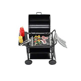 Dollhouse Miniature Barbecue Furniture BBQ Grill Set Pretend Play Roasting Oven for Fairy Garden Life Scenes Decor 1Set