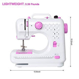 BTY Portable Sewing Machine Mini Home Electric Handheld Small Crafting Mending Sewing Machines with Foot Padel 12 Built-in Stitches Industrial Machines for Beginners, Pink