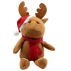 Christmas Santa Reindeer, Plush Belly Buddy, 10" Inch Plush Stuffed, Super Soft and Cuddly Toy, Classroom Decorations, Boys and Girls
