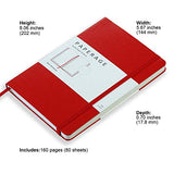 Paperage Journal Blank Page Notebook, Hard Cover, Medium 5.7 x 8 inches, 100 gsm Thick Paper (Red, Plain)