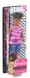 Barbie Fashionistas Doll with Short Curly Brunette Hair Wearing “Good Vibes Only” Camo Tank, Shorts and Accessories, for 3 to 8 Year Olds