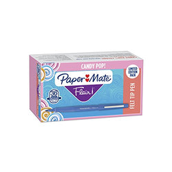 Paper Mate Flair Felt Tip Pens, Medium Point, Limited Edition Candy Pop Pack, Box of 36