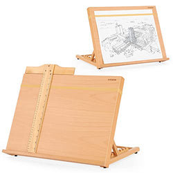 VISWIN 18½"X 14¼" Large Artist Drawing & Sketching Board, Sturdy Beech Wood Tabletop Easel with T-Square & Rubber Rope, Portable & Adjustable