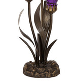 21" H Mercury Glass 3 Lily Uplight Accent Lamp-Purple/Teal/Amber