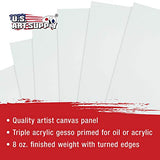 US Art Supply Square Variety Assortment Professional Artist Quality Acid Free Canvas Panels 12-Total Panels (2-EA: 12x12, 10x10, 8x8, 6x6, 5x5, 4x4)