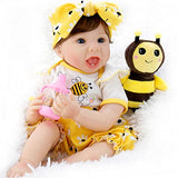 Aori Reborn Baby Dolls 22 inch Real Looking Lifelke Baby Girl Doll in Weighted Body with Honey Bee Gift Set