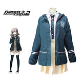 Super DanganRonpa 2 Cosplay Costume Chiaki Nanami Uniforms Jacket Shirt Tie Skirt Women Cosplay Wigs (XS, 3 piece set)