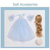 Sweet BJD Doll Full Set 1/4 SD Doll Handmade Ball Jointed Doll 15.5 in with Beautiful Skirt Wig Make up Eye Accessories