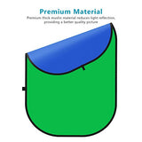 Neewer 5x7ft/1.5x2m Collapsible Chromakey Backdrop with 8.5ft/2.6m Stand, 2-in-1 Reversible Green Screen Blue Green Background Panel for Studio Photography, Live Streaming, Video Calls, Gaming