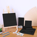 URATOT 10 Pieces Black Artist Blank Canvas Assorted Size Art Canvas Black Blank Cotton Stretched Canvas Creative Blank Painting Panels Acrylic Oil Water Painting Board for Painting