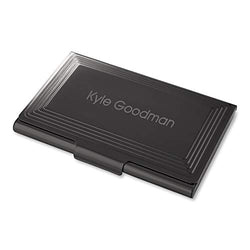 Things Remembered Personalized Gunmetal Step Business Card Case with Engraving Included