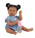 JUDOLL Reborn Baby Vinyl Dolls Real Life Handmade Soft Body 22 Inches Realistic Newborn Cute Girl African American Dolls Birthday GifSet for Ages 2-3